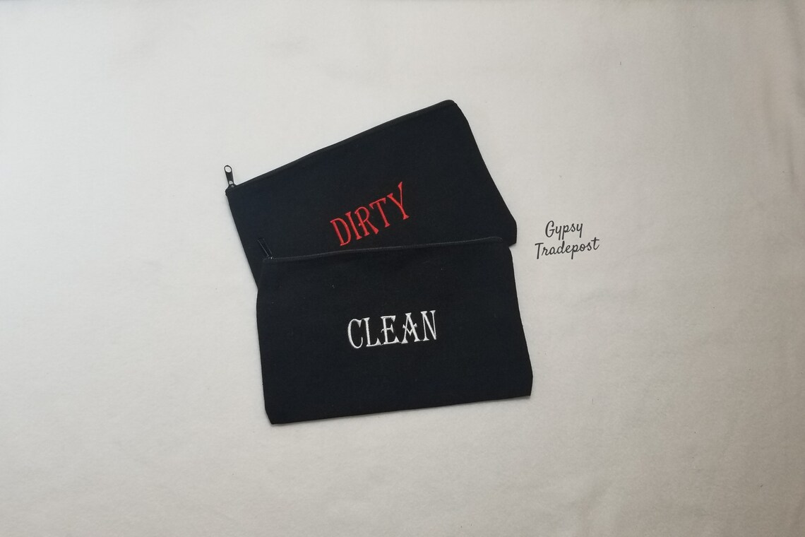 The Dirty Black Bag Clean & Dirty Canvas Bag Black Masks Makeup Art Supplies | Etsy