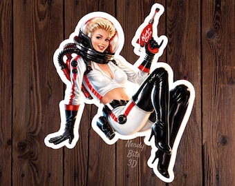 Atomic Cola Girl | Retro Pin-Up Sticker