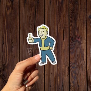 Gamer Stickers: Vault Boy Thumb-up | Water bottle Sticker | Waterproof Sticker | Laptop Sticker | Vinyl Sticker | Art |Decal |