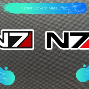 Gamer Stickers: Mass Effect N7 | Water bottle Sticker | Waterproof Sticker | Laptop Sticker | Vinyl Sticker | Art |Decal |