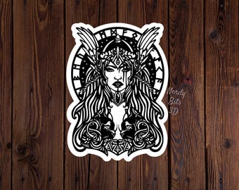 Freyja With Cats | Norse Mythology Sticker
