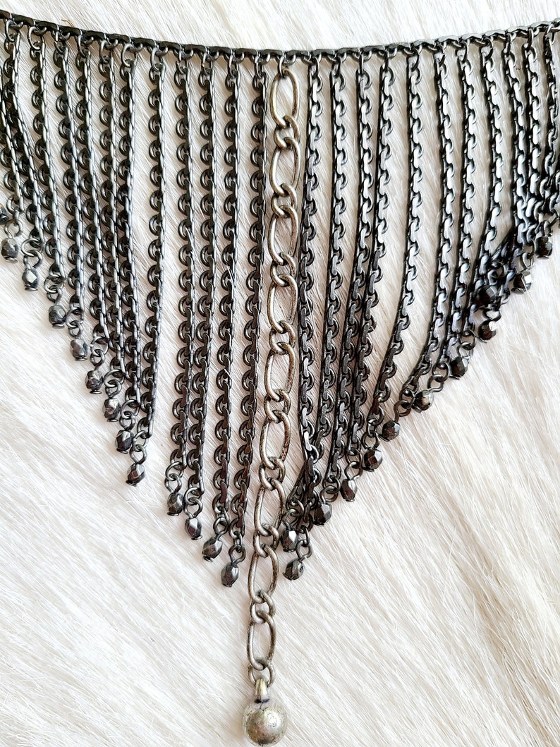 Vintage Gypsy Fringe Bib Necklace