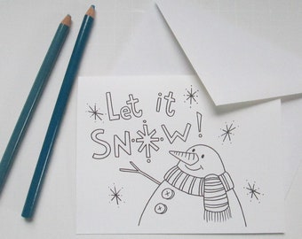 Snowman Ink Art Etsy