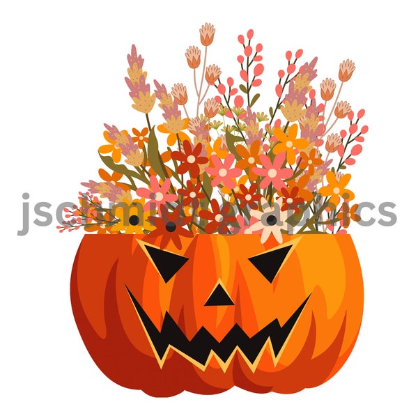 DIGITAL DOWNLOAD - Jack-O-Lantern Flowers