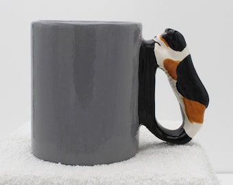 Australian Shepherd Mug Tricolor Black or Red Aussie Dog Handle Coffee Cup Dog Lover Novelty Cup Drinkware