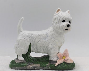 West Highland Terrier 5x6 Realistic White Westie Dog Figure Collectible Knick Knack Hand-painted