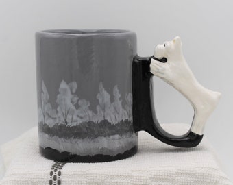 Schnauzer White Mug Dog Handle Coffee Cup Giant Standard Mini Dog Lovers Drink-ware