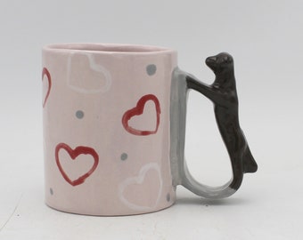 Chocolate Labrador Love Mug Pink Valentines Day Lab Dog Coffee Cup Unique Novelity Drinkware