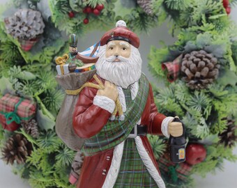 Clan Buchan Scotland Santa Claus Figurine Clan Tartan Scottish Santa Figure Christmas Statue