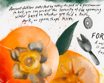 Reading the Persimmon Seeds - Framed Art or Print Only