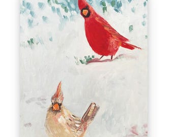 Mama and Dad Cardinal