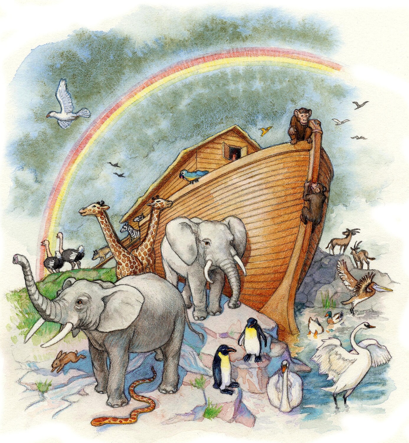 Noah's Ark archival print | Etsy