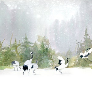 Japanese Cranes in the Snow - LAST ONE! - Archival Print
