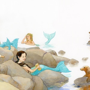 Mermaids at Leisure - Archival Print - Illustration from The Legend of Sea Glass