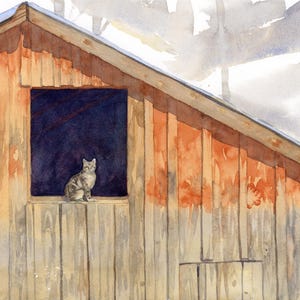 Barn Cat - Original Watercolor