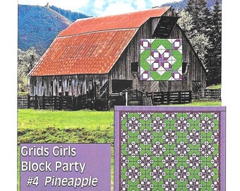 Grids Girls Block Party 4 Pineapple Chain - Pattern only
