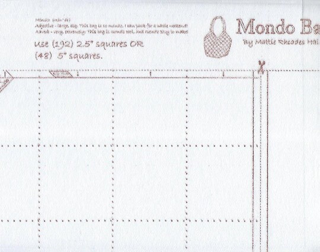 Mondo Bag Pre Printed Interfacing Only 2 Panels by Quiltsmart Etsy