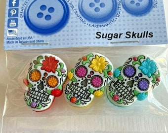 Sugar Skull Buttons - Jesse James-Dress it up buttons