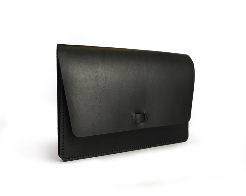 Women's all-in-one clutch & wallet, minimal design, full grain vegetable tanned leather image 1
