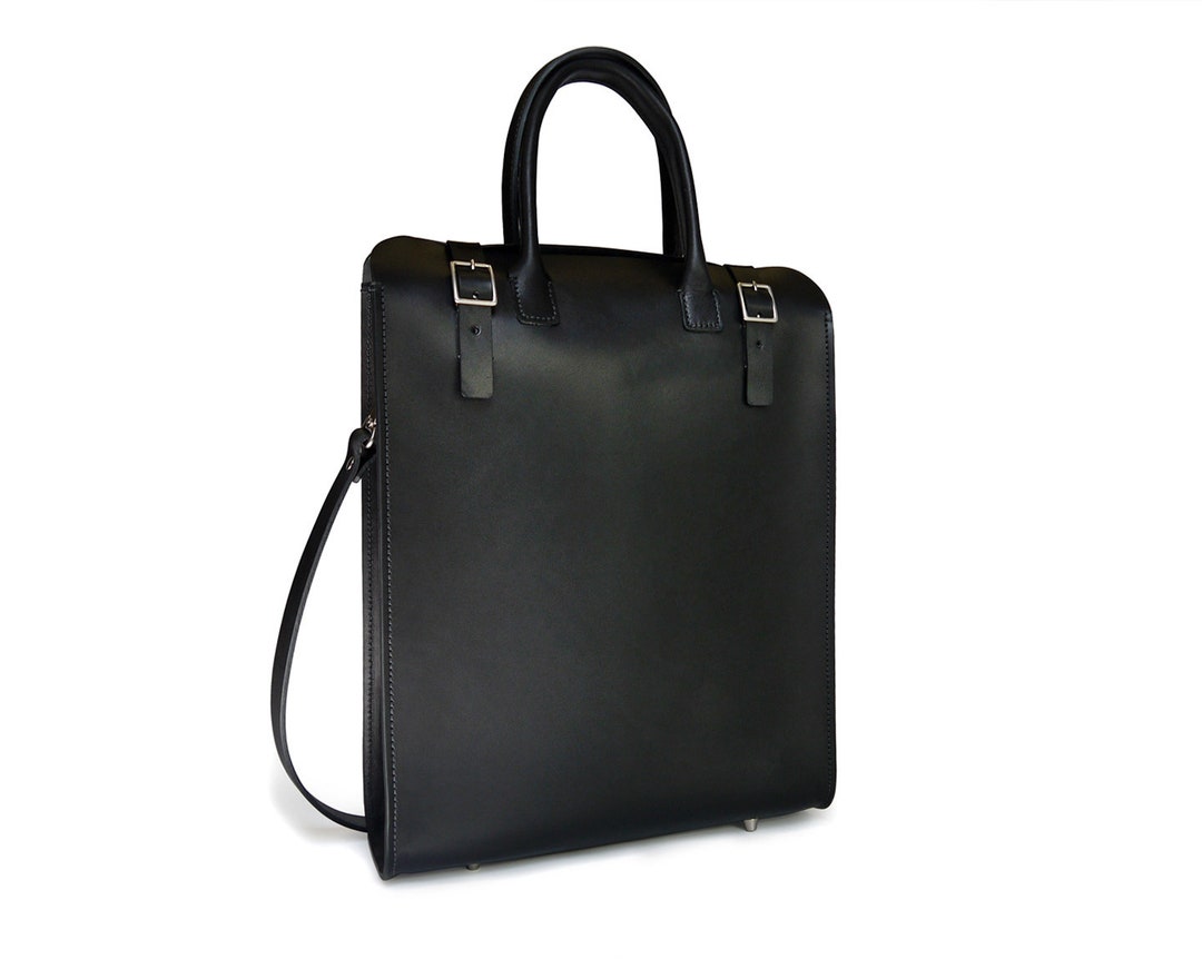 Leather Tote, Cross Body Bag, With Removable Pouch in Black, Vegetable ...