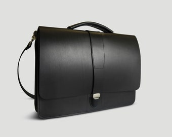 Men's sleek Briefcase/Messenger Bag With Tuck-Lock Closure