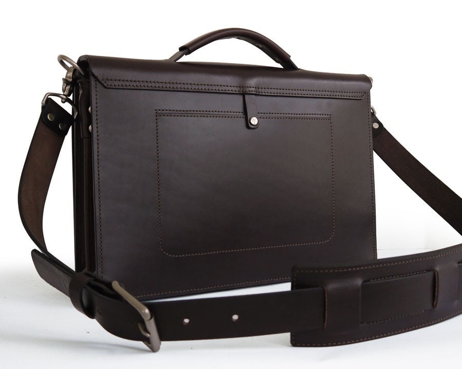 Messenger Bag 15.25 Wide Handmade Full-grain Leather - Etsy