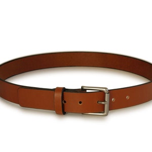 Men's Handmade Light Brown Leather Belt, 1.25 Wide, Vegetable Tanned ...