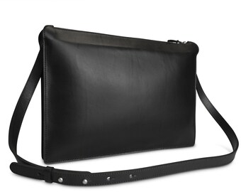 Women’s Minimal Laptop Bag / Shoulder Bag, Vegetable Tanned Full Grain Leather