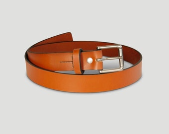 Men's Handmade Light Brown Leather Belt, 1.25" Wide, Vegetable tanned Bridle Leather