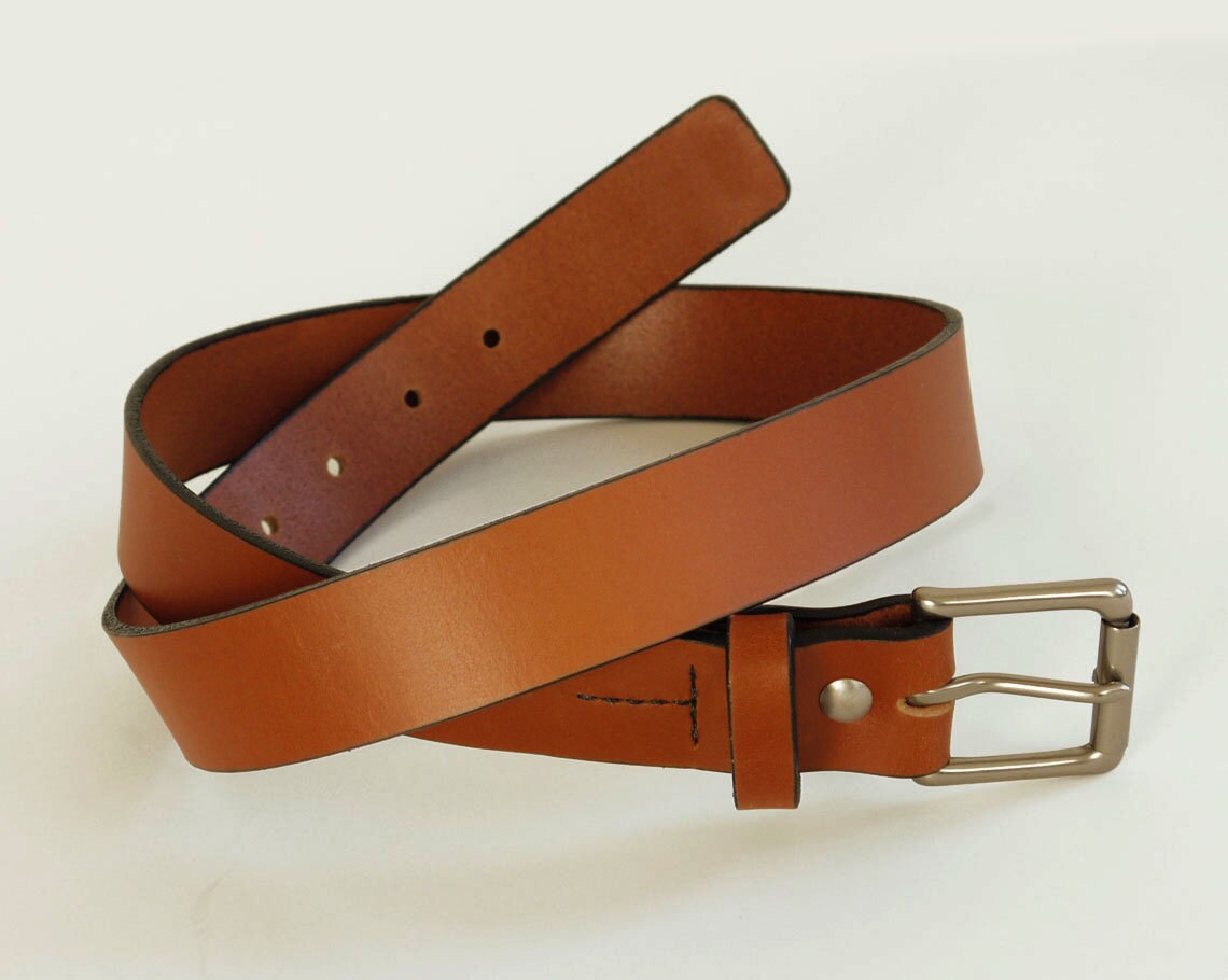 Men's Handmade Light Brown Leather Belt 1.25 Wide - Etsy