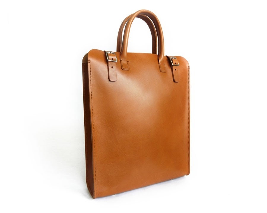 Tote With Removable Pouch English Tan Vegetable Tanned - Etsy Australia