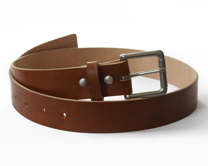 Mens Handmade Medium Brown Veg-tan Leather Belt Brass Buckles - Etsy