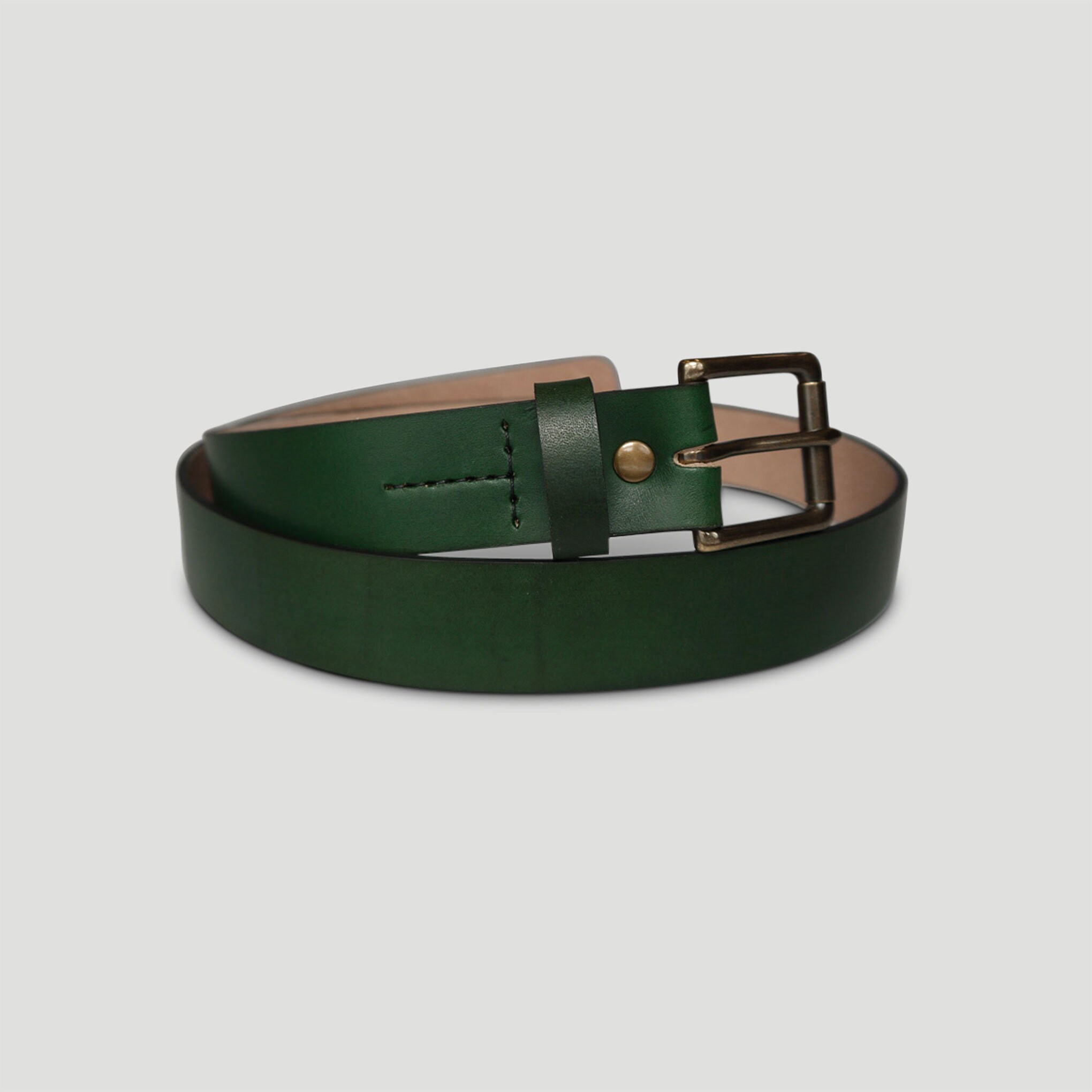 Mens Handmade Moss Green Leather Belt Full Grain Vegetable Tanned Leather 1.25 Width Etsy