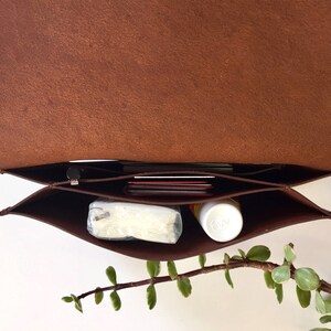 Women's all-in-one clutch & wallet, minimal design, full grain vegetable tanned leather image 7