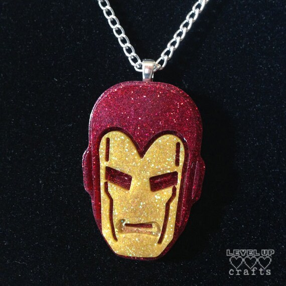 Resin Avengers Iron Man Pendant Ironman Necklace Iron Man Etsy