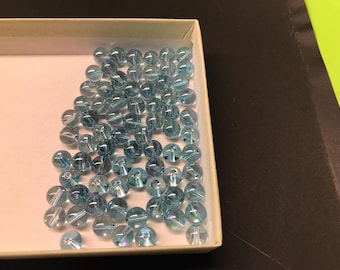 Aqua Aura 8mm beads 100 pieces