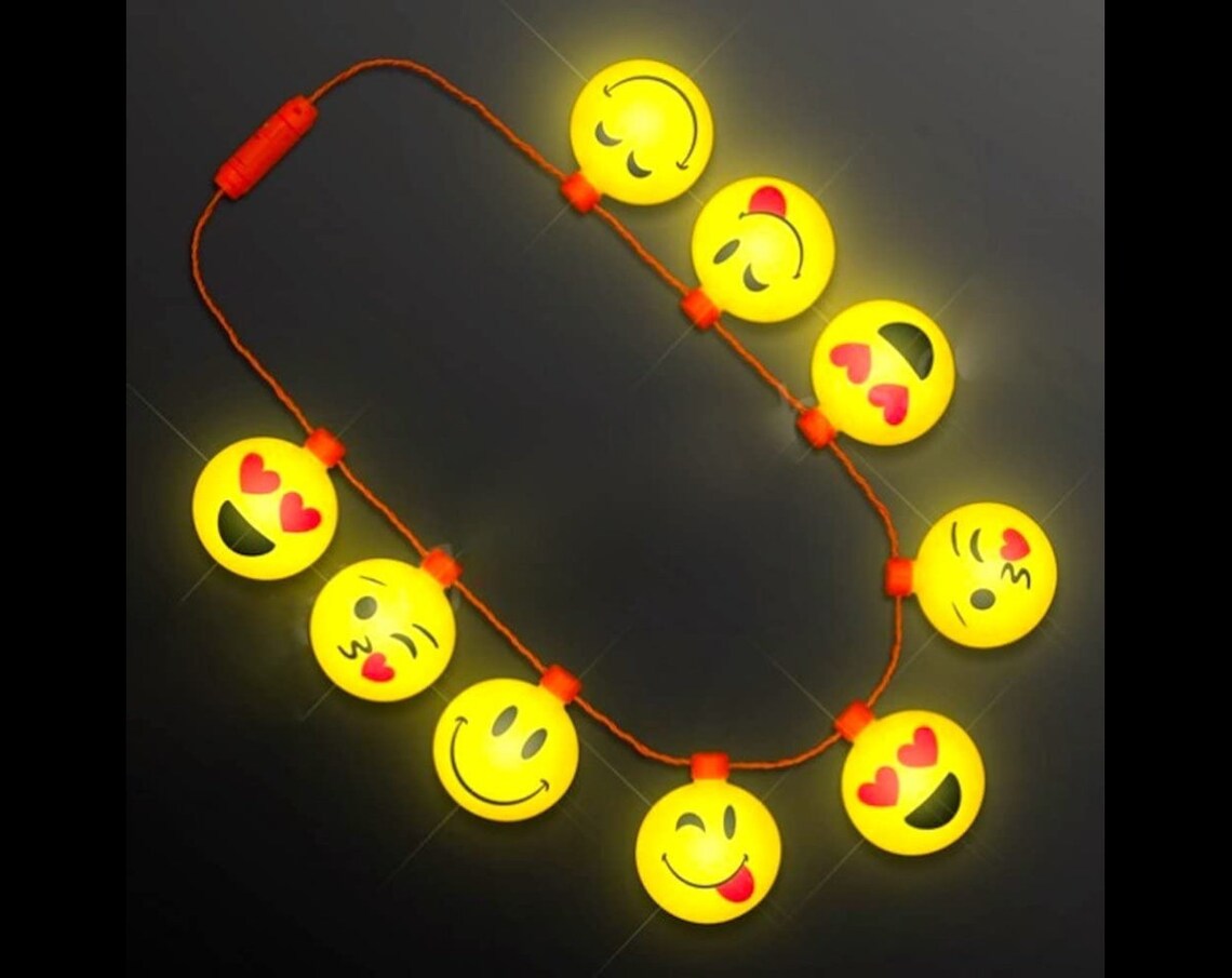 Light Up Flashing Emoji Necklace Tons of fun for that next Etsy