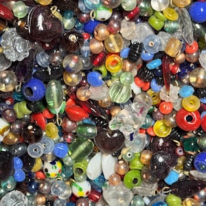 EVERYTHING MIX Vintage India Glass Beads Bulk Lot 1/2–4 lb Options - Assorted Shapes Sizes Colors - Jewelry Making NOS Craft Supplies image 8