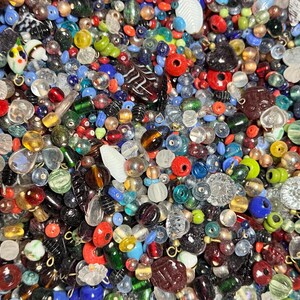 EVERYTHING MIX Vintage India Glass Beads Bulk Lot 1/2–4 lb Options - Assorted Shapes Sizes Colors - Jewelry Making NOS Craft Supplies image 10
