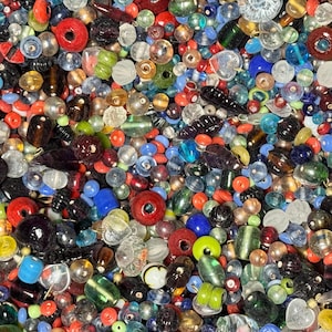 EVERYTHING MIX Vintage India Glass Beads Bulk Lot 1/2–4 lb Options - Assorted Shapes Sizes Colors - Jewelry Making NOS Craft Supplies image 9