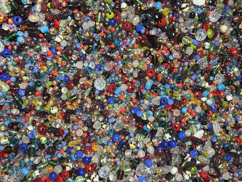 EVERYTHING MIX Vintage India Glass Beads Bulk Lot 1/2–4 lb Options - Assorted Shapes Sizes Colors - Jewelry Making NOS Craft Supplies image 11