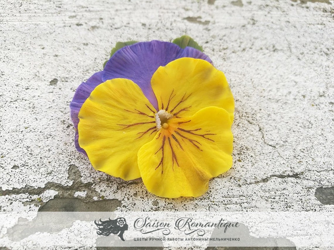 Brooch Pansy Polymer Clay Flowers Mothers Day Gift for Etsy