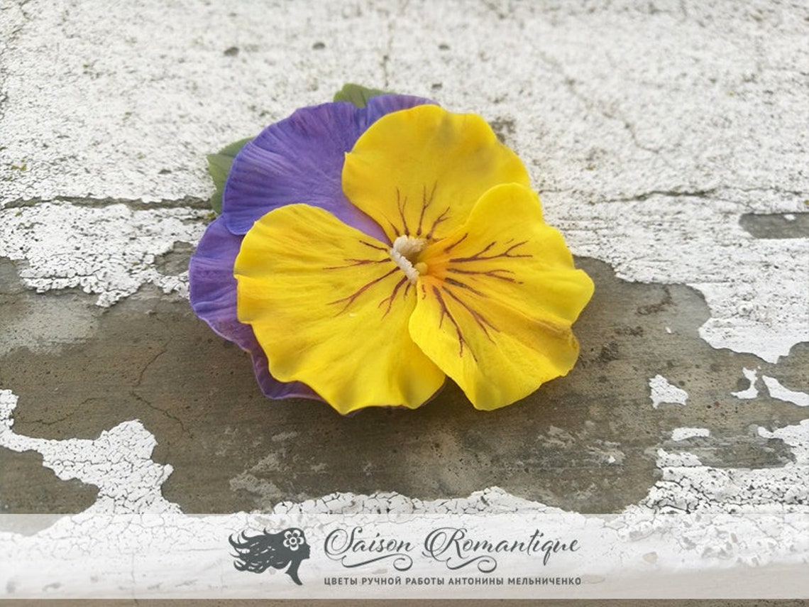Brooch Pansy Polymer Clay Flowers Mothers Day Gift for Etsy