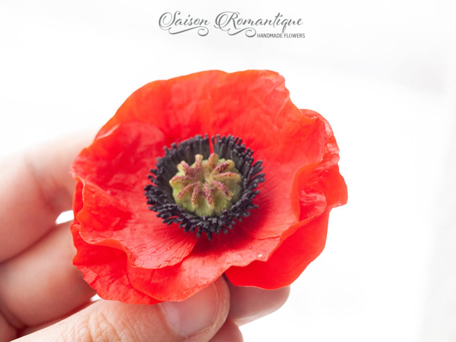 Brooch Poppy Polymer Clay Flowers Etsy