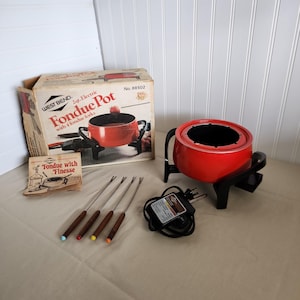 Free shipping Vintage Electric Fondue Set