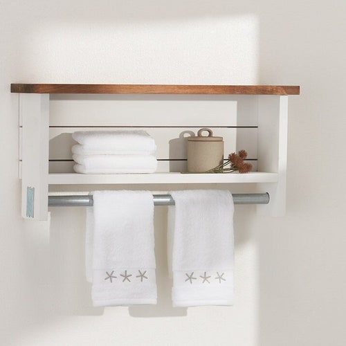 Modern Farmhouse Shelf With Towel Bar Etsy