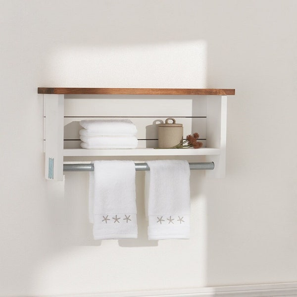 Modern Farmhouse Shelf with Towel Bar