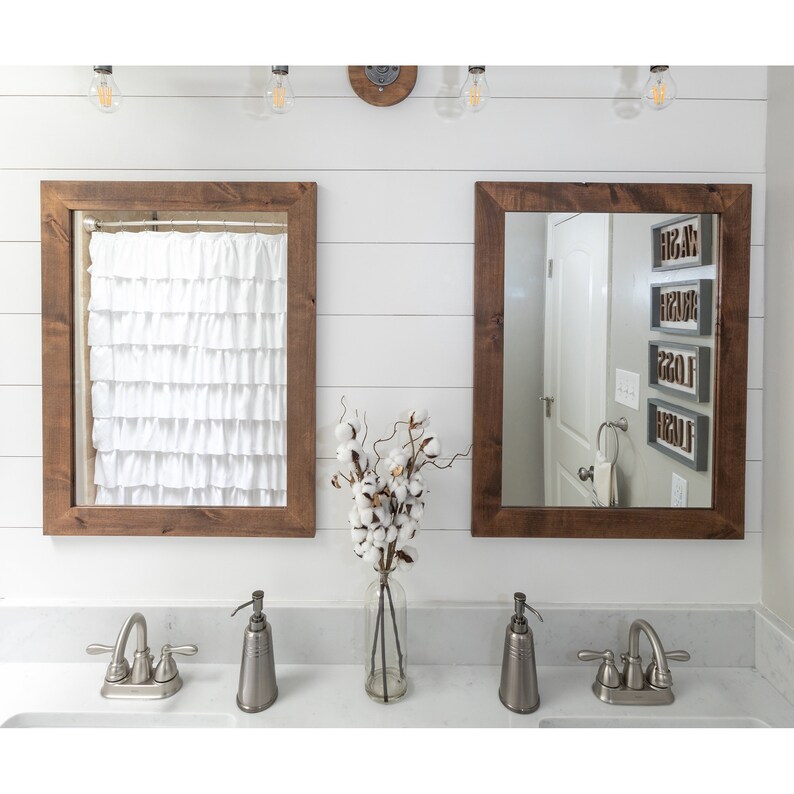 Set Of 2 Farmhouse Bathroom Mirrors 24 X 31