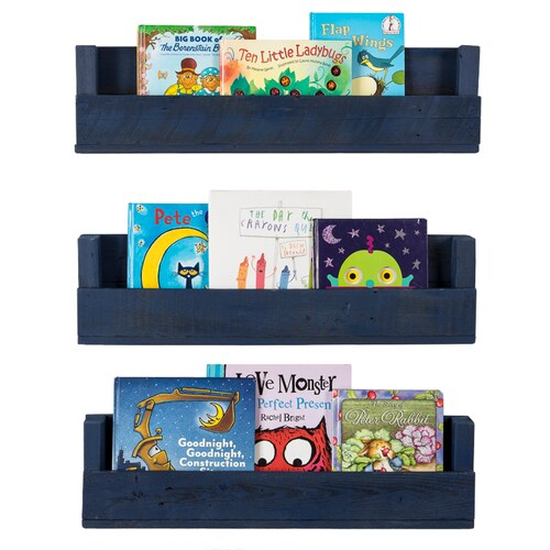 Nursery Bookshelves 28 Inch set of 3 Navy Etsy