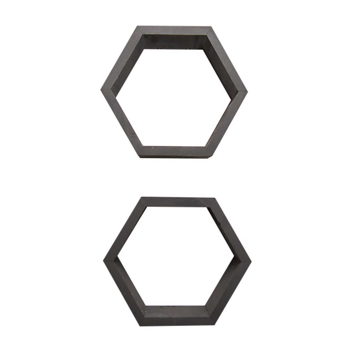 Hexagon Shelves set of 2 Black Etsy